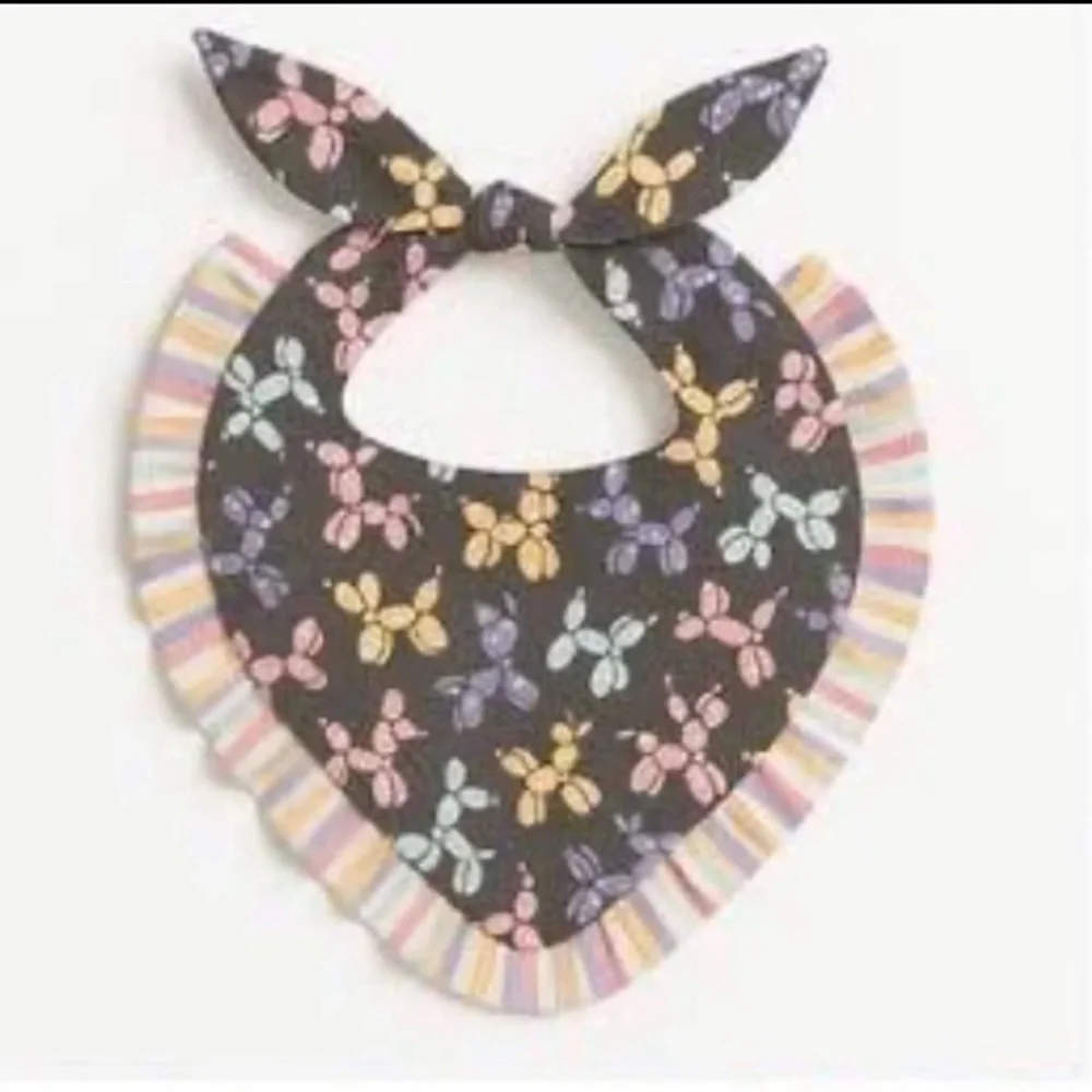 Boutique Balloon Animal Print Pet Bandana with Ruffle Trim